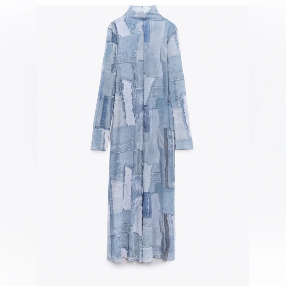 ZARA BLOGGERS FAV PATCHWORK WORK TULLE DRESS - Picture 9 of 14